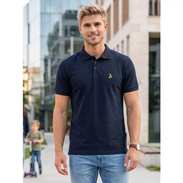  Premium-T-Shirt für Herren mit Kragen ALTISPORT ALM002203 NAVY BLAU 