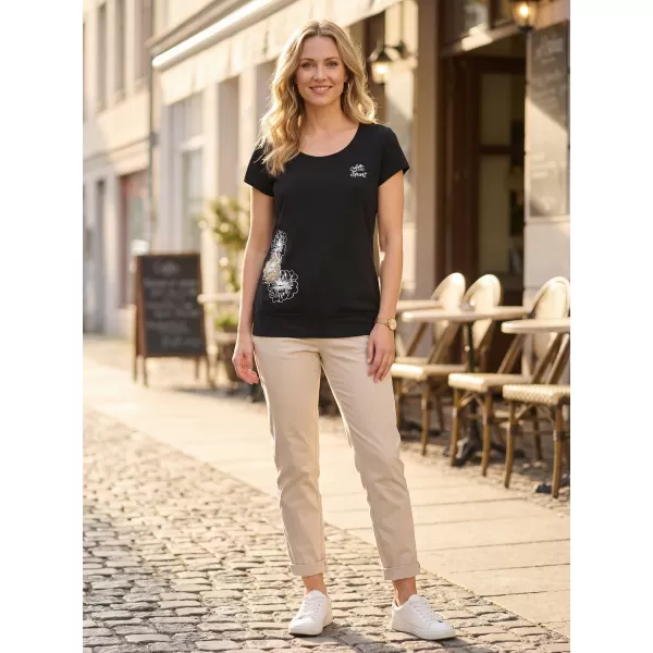  Damen-T-Shirt ALTISPORT ALW106120 SCHWARZ UND GOLD 