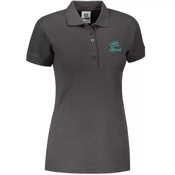  Damen-T-Shirt mit Kragen ALTISPORT ALW056210 EBENHOLZGRAU/BLAU 