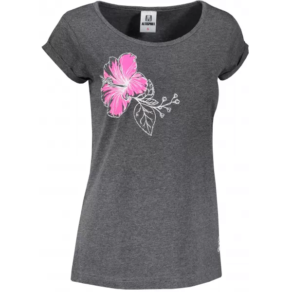  Damen-T-Shirt ALTISPORT ALW107164 SCHWARZES HIGHLIGHT / PINK 