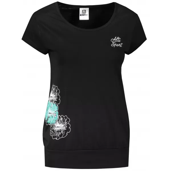  Damen-T-Shirt ALTISPORT ALW106120 SCHWARZ TÜRKIS 