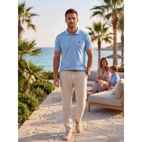  Premium-T-Shirt für Herren mit Kragen ALTISPORT ALM002203 HIMMELBLAU 