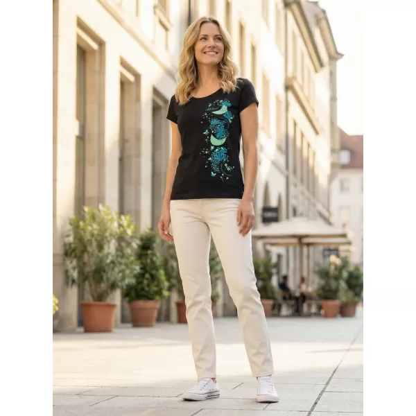  Damen-T-Shirt ALTISPORT ALW096122 SCHWARZ UND BLAU 
