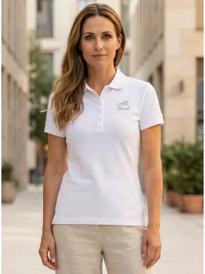 Damen-T-Shirt mit Kragen ALTISPORT ALW056210 WEIßES GOLD