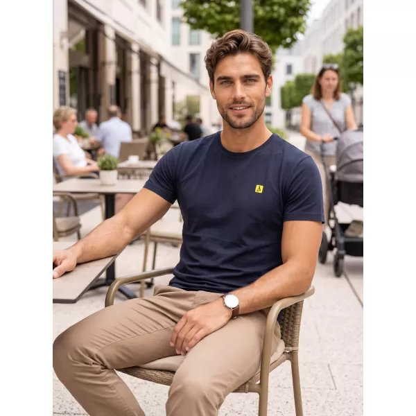  Pánské premium triko ALTISPORT CARRYOVER ALM065153 NÁMOŘNÍ MODRÁ/ZELENÁ 