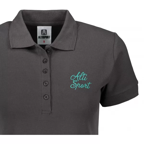  Damen-T-Shirt mit Kragen ALTISPORT ALW056210 EBENHOLZGRAU/BLAU 