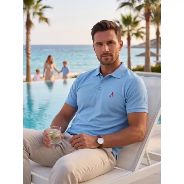  Premium-T-Shirt für Herren mit Kragen ALTISPORT ALM002203 HIMMELBLAU 