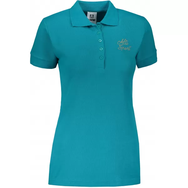  Damen-T-Shirt mit Kragen ALTISPORT ALW056210 DUNKLES TÜRKIS 