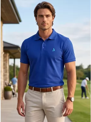 Premium-T-Shirt für Herren mit Kragen ALTISPORT ALM002203 KÖNIGSBLAU