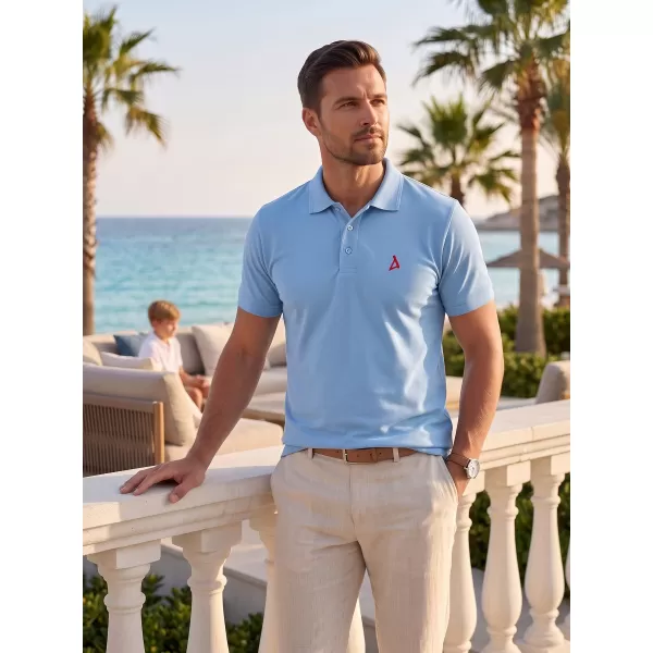  Premium-T-Shirt für Herren mit Kragen ALTISPORT ALM002203 HIMMELBLAU 