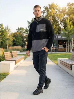 Fleece-Sweatshirt für Herren ALTISPORT HONOB MSWU307 SCHWARZ