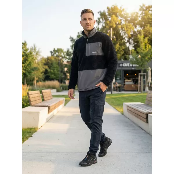  Fleece-Sweatshirt für Herren ALTISPORT HONOB MSWU307 SCHWARZ 