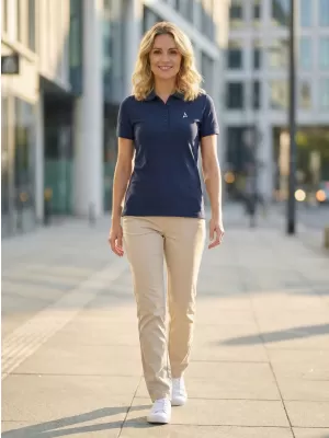 Premium-T-Shirt für Damen mit Kragen ALTISPORT ALW002210 MITTERNACHTSBLAU