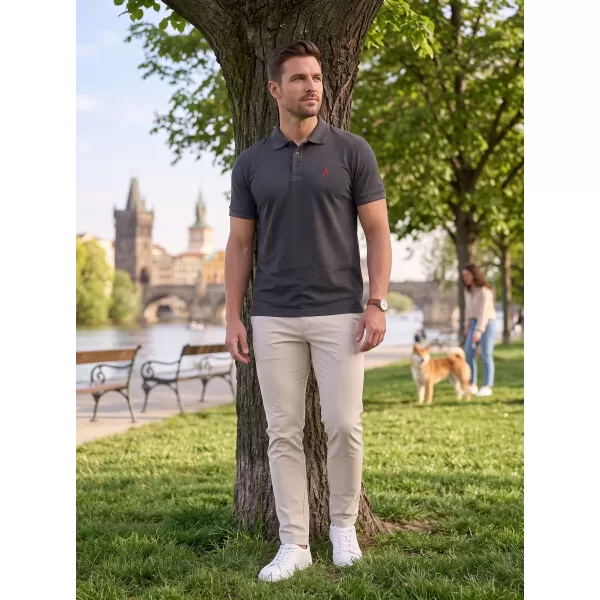  Premium-T-Shirt für Herren mit Kragen ALTISPORT ALM002203 ANTHRAZIT-HIGHLIGHT 