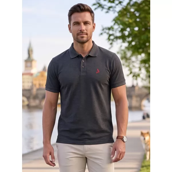  Premium-T-Shirt für Herren mit Kragen ALTISPORT ALM002203 ANTHRAZIT-HIGHLIGHT 
