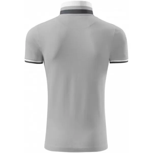  Herren-T-Shirt mit Kragen MALFINI PREMIUM COLLAR UP 256 SILBERGRAU 