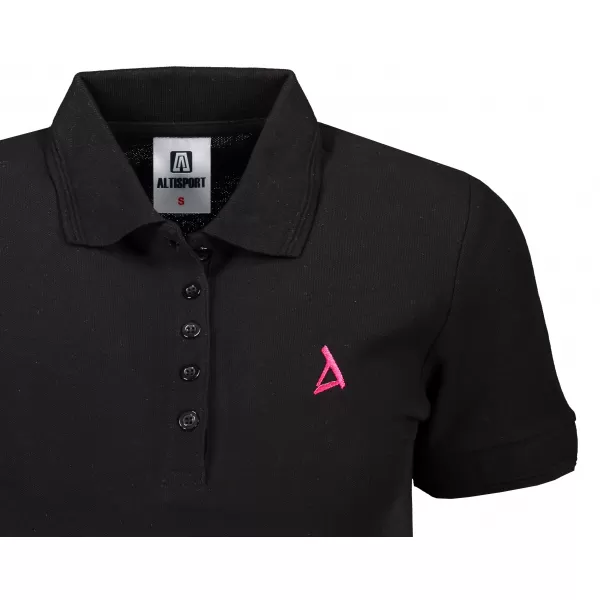  Premium-T-Shirt für Damen mit Kragen ALTISPORT ALW002210 SCHWARZ ROSA 