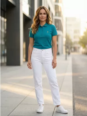 Premium-T-Shirt für Damen mit Kragen ALTISPORT ALW002210 DUNKLES TÜRKIS