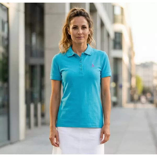  Premium-T-Shirt für Damen mit Kragen ALTISPORT ALW002210 TÜRKIS 