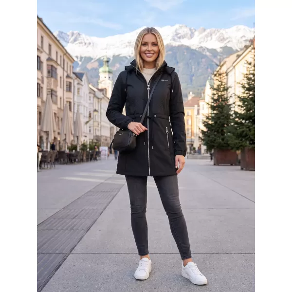  Softshell-Mantel für Damen KIXMI MALAYA SCHWARZ 