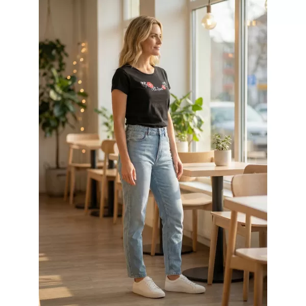  Damen-T-Shirt ALTISPORT ALW116122 SCHWARZ UND ROT 