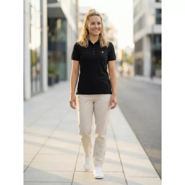  Premium-T-Shirt für Damen mit Kragen ALTISPORT ALW002210 SCHWARZ UND WEIß 