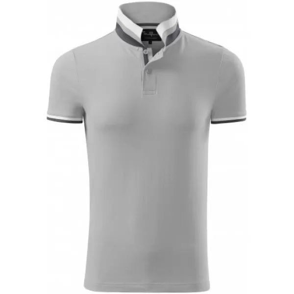  Herren-T-Shirt mit Kragen MALFINI PREMIUM COLLAR UP 256 SILBERGRAU 