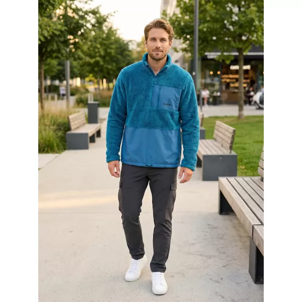  Fleece-Sweatshirt für Herren ALTISPORT HONOB MSWU307 BLAU 