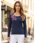 Damen-T-Shirt ALTISPORT KOLIA LTSU837 DUNKELBLAU/ROSA