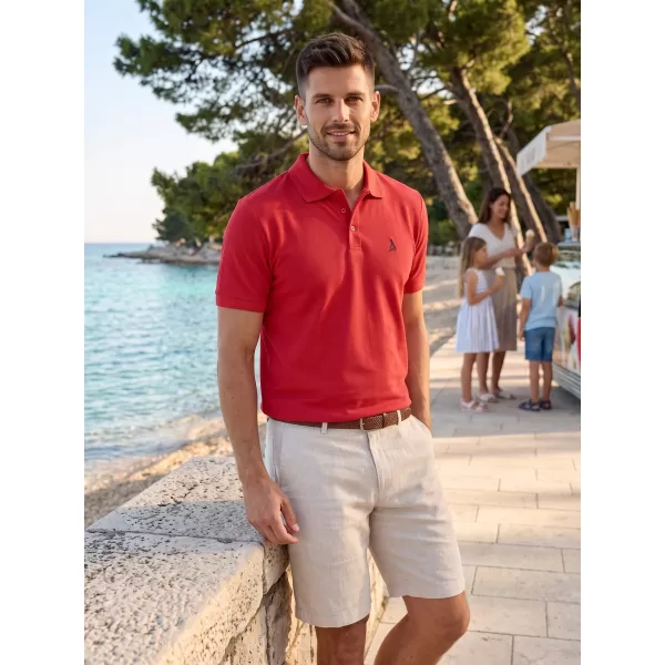  Premium-T-Shirt für Herren mit Kragen ALTISPORT ALM002203 ROT 