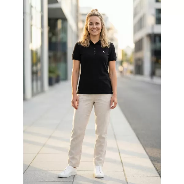  Premium-T-Shirt für Damen mit Kragen ALTISPORT ALW002210 SCHWARZ UND WEIß 
