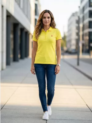 Premium-T-Shirt für Damen mit Kragen ALTISPORT ALW002210 ZITRONE