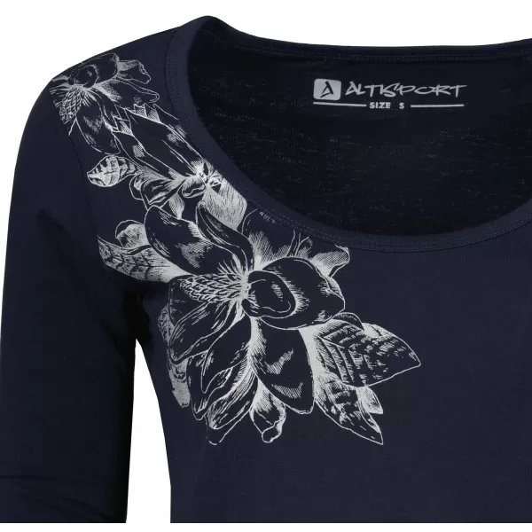  Damen-T-Shirt ALTISPORT KOLIA LTSU837 DUNKELBLAU/GRAU 
