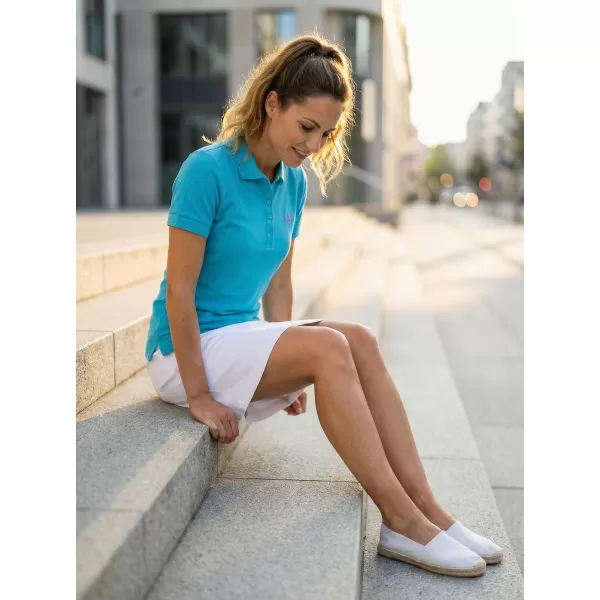  Premium-T-Shirt für Damen mit Kragen ALTISPORT ALW002210 TÜRKIS 