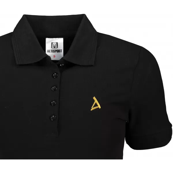  Premium-T-Shirt für Damen mit Kragen ALTISPORT ALW002210 SCHWARZ UND GOLD 