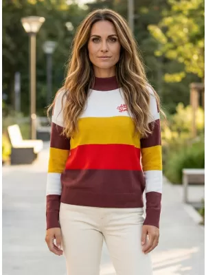 Damenpullover ALTISPORT FRAMA LPLU102 WEIßE STREIFEN