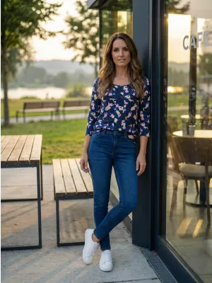 Damen-T-Shirt KIXMI MENDY DUNKELBLAU
