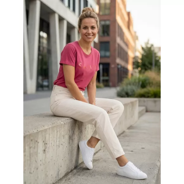  Frauen t -Shirt mit kurzen Ärmeln SAM 73 JOHANNA WT 835 DUNKELROSA 