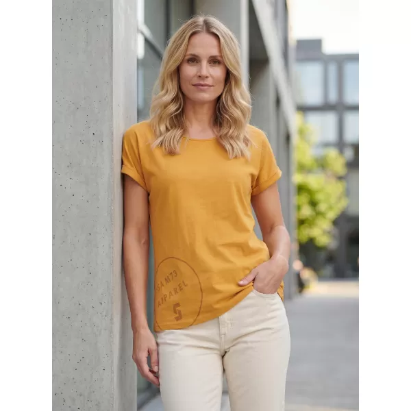  Frauen t -Shirt mit kurzen Ärmeln SAM 73 LEAH WT 828 DUNKLER OCKER 