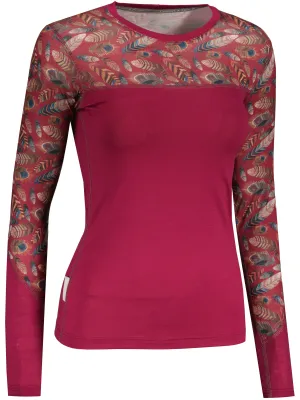 Damen-Thermoshirt SENSOR MERINO IMPRESS 21200019 LILA/FEATHER