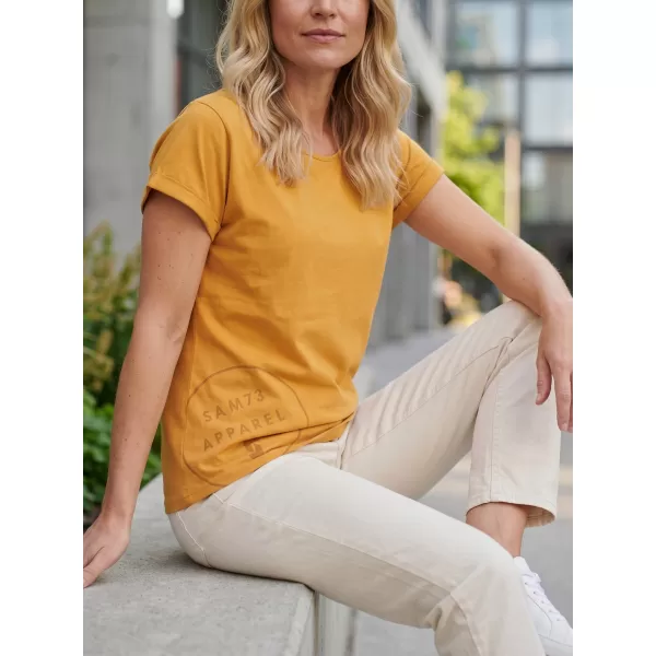  Frauen t -Shirt mit kurzen Ärmeln SAM 73 LEAH WT 828 DUNKLER OCKER 