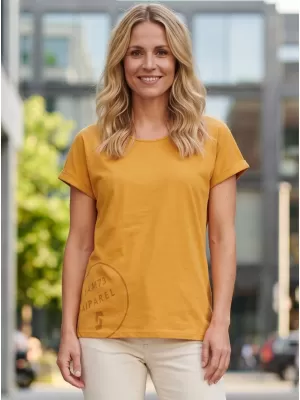 Frauen t -Shirt mit kurzen Ärmeln SAM 73 LEAH WT 828 DUNKLER OCKER