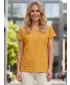 Frauen t -Shirt mit kurzen Ärmeln SAM 73 LEAH WT 828 DUNKLER OCKER