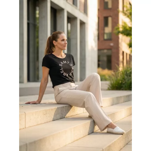  Frauen t -Shirt mit kurzen Ärmeln SAM 73 ARIAS WT 825 SCHWARZ 