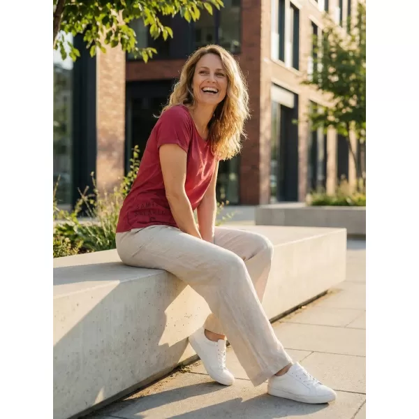  Frauen t -Shirt mit kurzen Ärmeln SAM 73 LEAH WT 828 DUNKELROSA 