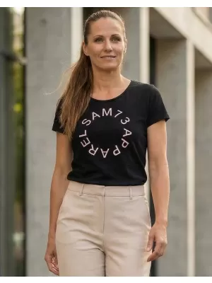 Frauen t -Shirt mit kurzen Ärmeln SAM 73 ARIAS WT 825 SCHWARZ