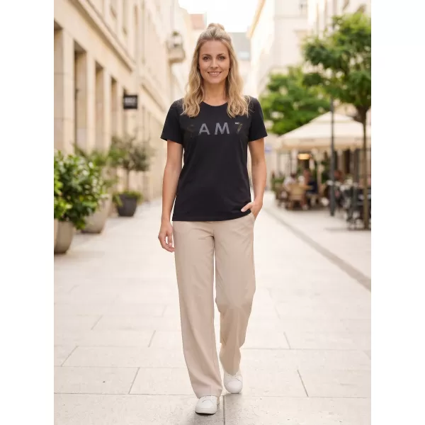  Frauen t -Shirt mit kurzen Ärmeln SAM 73 JOHANNA WT 835 SCHWARZ 