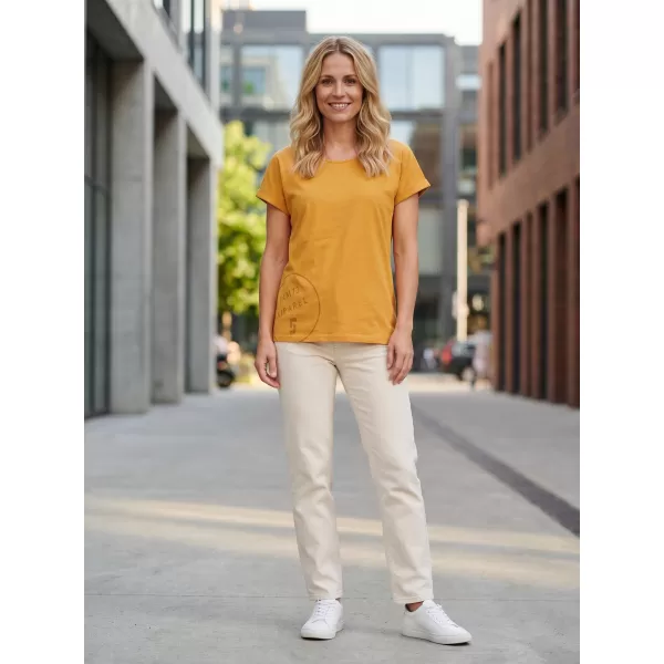  Frauen t -Shirt mit kurzen Ärmeln SAM 73 LEAH WT 828 DUNKLER OCKER 