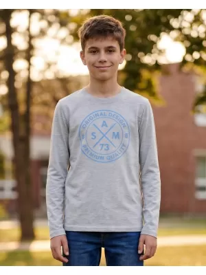 Boy T -Shirt mit langen Ärmeln SAM 73 SASHA BT 552 HELLGRAU