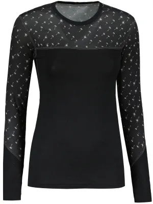 Damen-Thermoshirt SENSOR MERINO IMPRESS 19200025 SCHWARZ/PATTERN